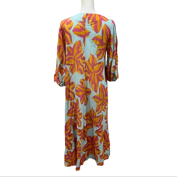 DRESS TO V-Neck Floral Linen Blend Maxi Dress - Picture 7 of 13